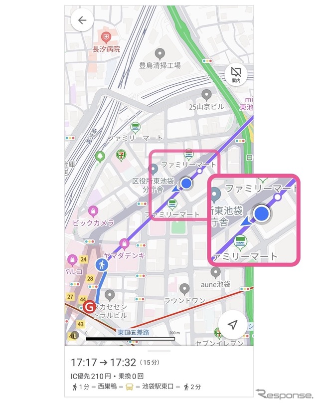 地図上に現在位置