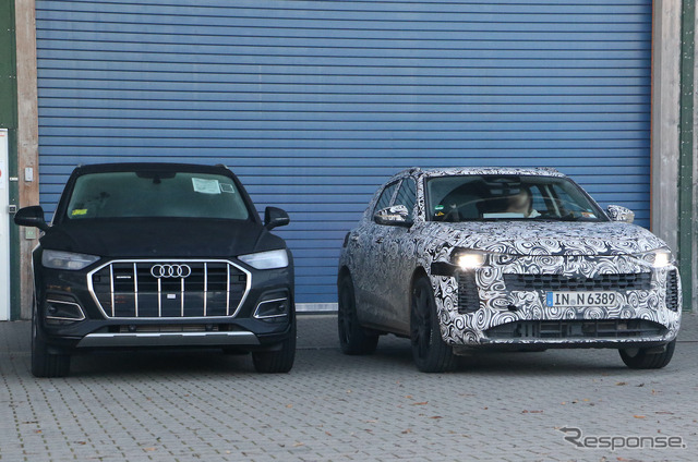 現行Q5とともに現れた次期型プロトタイプ(右)
