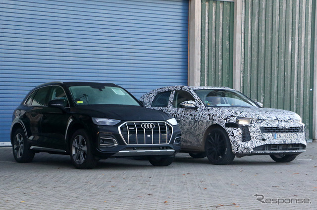 現行Q5とともに現れた次期型プロトタイプ(右)
