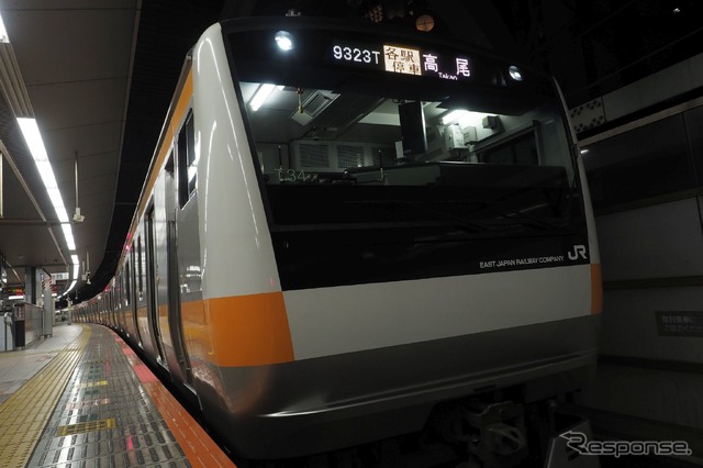 2019~2020年の終夜運転では東京駅に乗り入れていた中央線。2022~2023年では復活した前回に続き、乗入れがない。