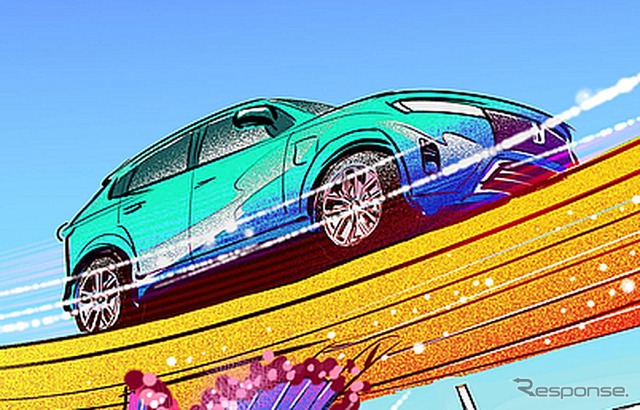 ホンダ・プロローグが表現されるホンダの「Forever Determined」をテーマにした米「ローズパレード」のフロートのスケッチ