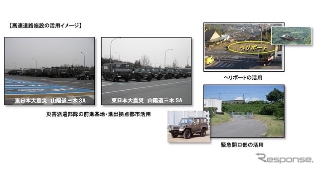 NEXCO施設の提供など陸上自衛隊への後方支援