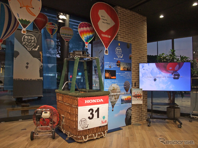 ホンダ青山本社ショールームに期間限定で熱気球の展示がなされた。