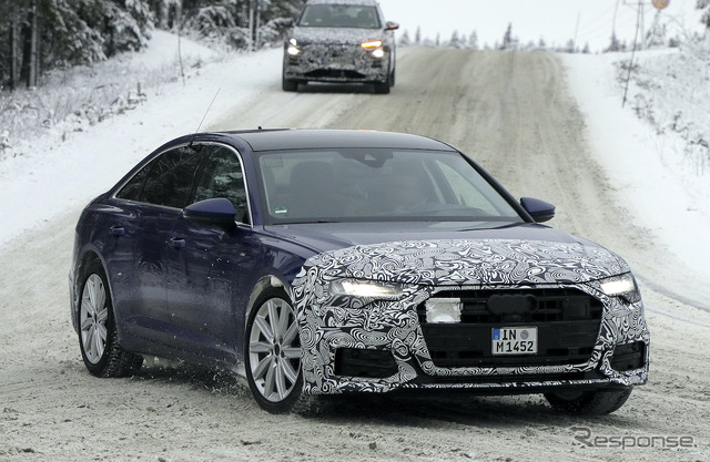 アウディ A6 セダン 改良新型プロトタイプ(スクープ写真)