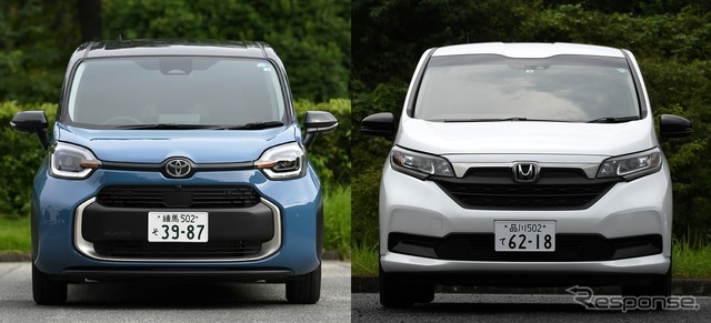 トヨタ シエンタ(左)とホンダ フリード(右)