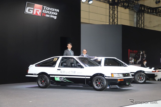 GAZOO RACINGのAE86 BEVとAE86 H2(東京オートサロン2023)