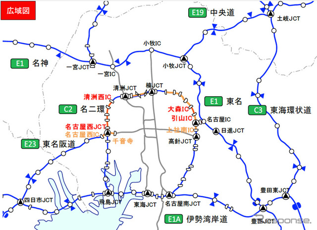 集中工事区間（広域図）