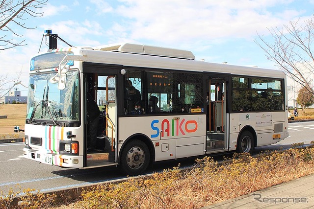 埼玉工業大学の自動運転バス（千葉・幕張新都心 1月22日）