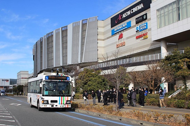 埼玉工業大学の自動運転バス(千葉・幕張新都心 1月22日)