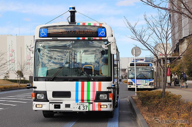 埼玉工業大学の自動運転バス(千葉・幕張新都心 1月22日)
