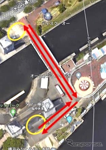 日本丸メモリアルパーク敷地内の運行ルート