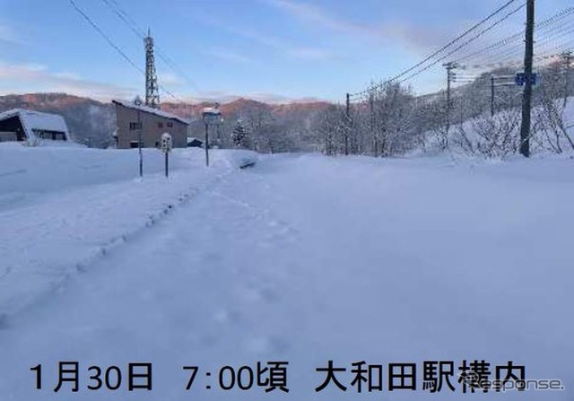 1月30日の大和田駅（留萌市）構内。