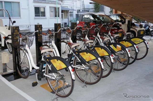 「ENEOSマルチモビリティステーション」で貸し出される6台の電動アシスト自転車