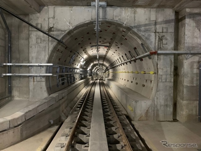 七隈線延伸部のトンネル。