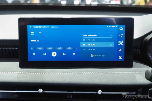 インフォテイメントシステム「Wind」。インドネシアにローカライズされた音声認識機能も備える