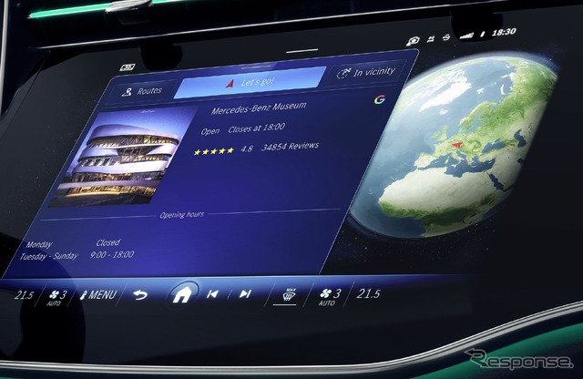 メルセデスベンツの車載ディスプレイで利用できる Googleの「Place Details」