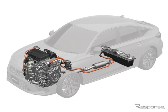 ホンダ・シビックのスポーツe:HEVシステムはリチウムイオン電池を採用