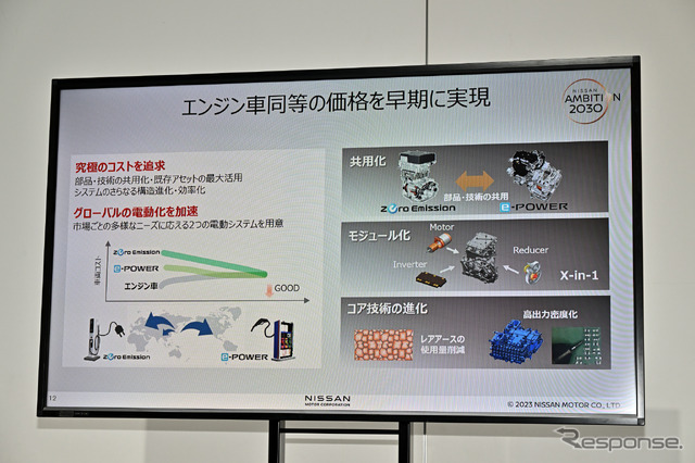 日産の電動パワートレインに関する技術説明会