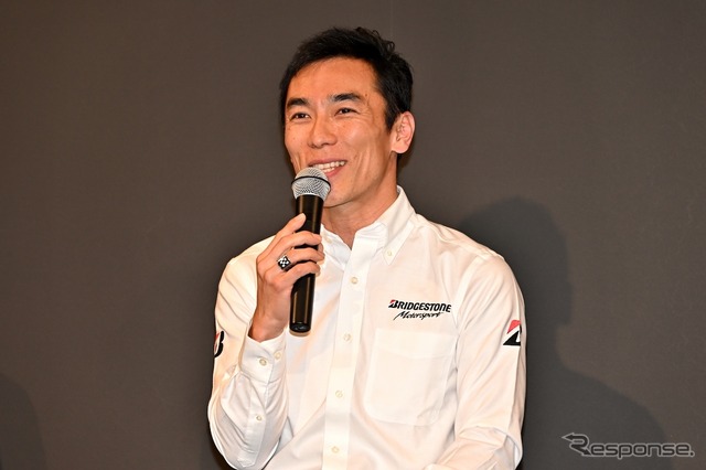 ブリヂストン 2023モータースポーツ活動計画発表会に登壇した佐藤琢磨選手