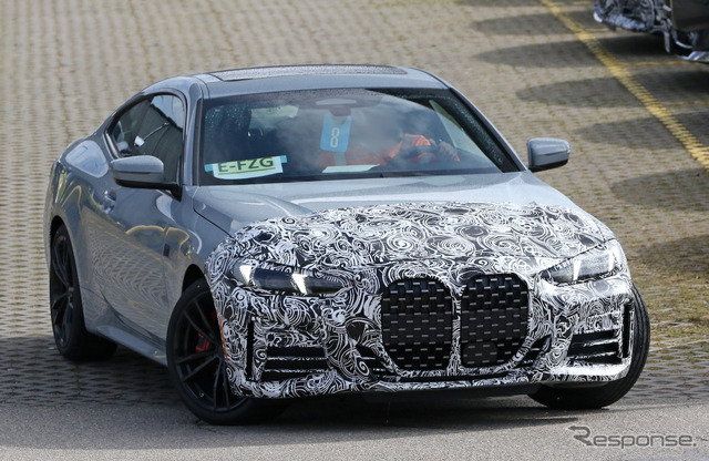 BMW 4シリーズ クーペ 改良新型プロトタイプ(スクープ写真)