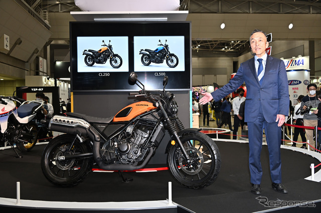 ホンダ CLとホンダモーターサイクルジャパン 室岡克博社長（東京モーターサイクルショー2023）