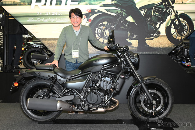 西村直人氏とカワサキ エリミネーター SE(東京モーターサイクルショー2023)