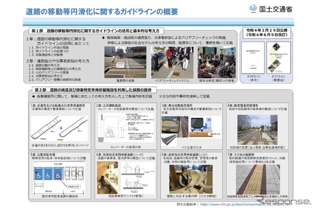 最近の主な取組:道路の移動等円滑化に関するガイドラインの概要