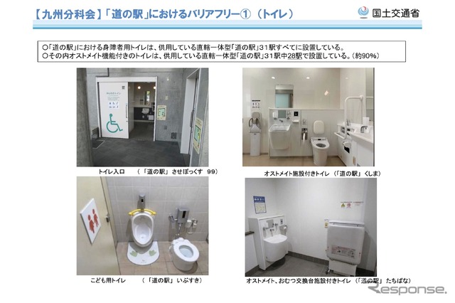 最近の主な取組(九州分科会):「道の駅」におけるバリアフリー(トイレ)