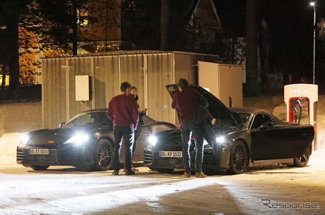 ポルシェ ボクスターEV プロトタイプ(スクープ写真)