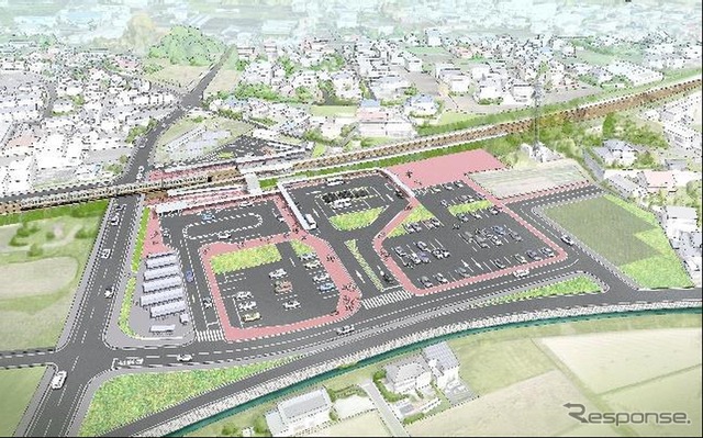仮称「豊岡新駅」の周辺整備イメージ。