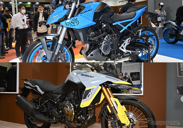 スズキ GSX-8S(上)とVストローム800DE(下)の共通点とは