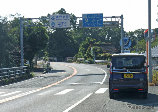 北九州の門司と鹿児島を結ぶ国道3号線の熊本-鹿児島県境にて。