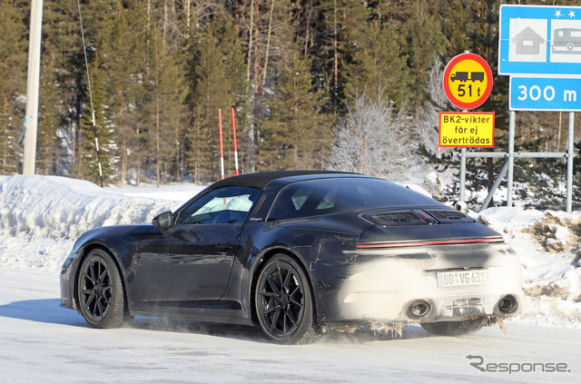 ポルシェ 911タルガ 改良新型プロトタイプ(スクープ写真)