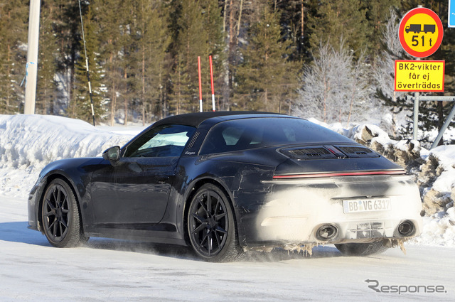ポルシェ 911タルガ 改良新型プロトタイプ(スクープ写真)