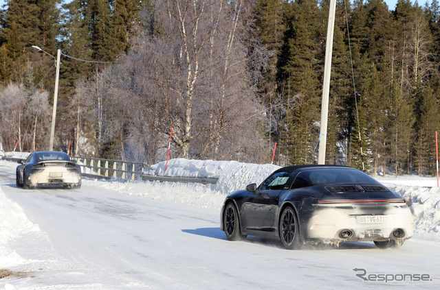 ポルシェ 911タルガ 改良新型プロトタイプ(スクープ写真)