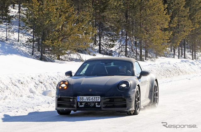 ポルシェ 911タルガ 改良新型プロトタイプ(スクープ写真)