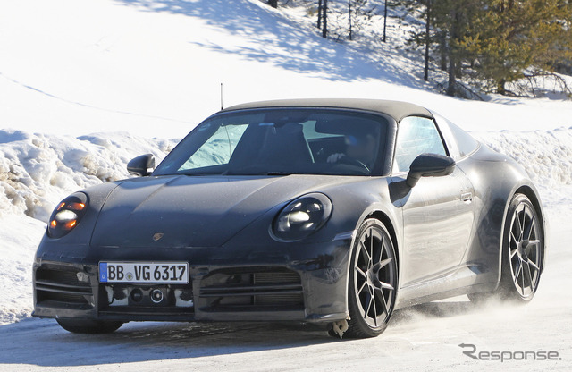 ポルシェ 911タルガ 改良新型プロトタイプ(スクープ写真)