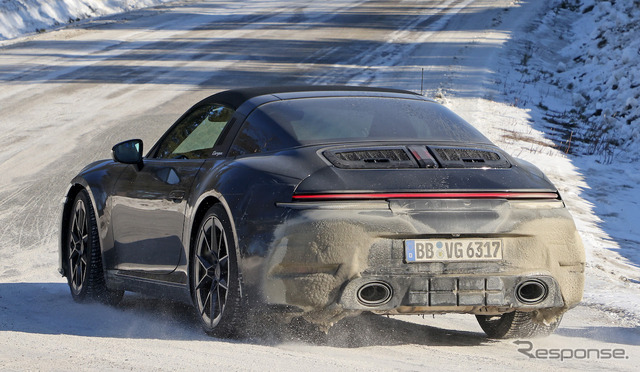 ポルシェ 911タルガ 改良新型プロトタイプ(スクープ写真)