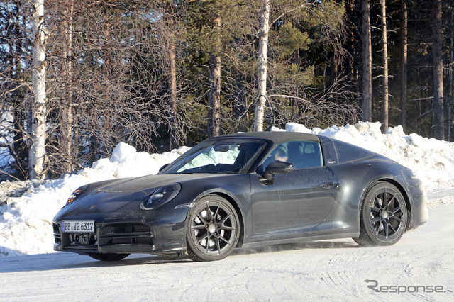 ポルシェ 911タルガ 改良新型プロトタイプ(スクープ写真)