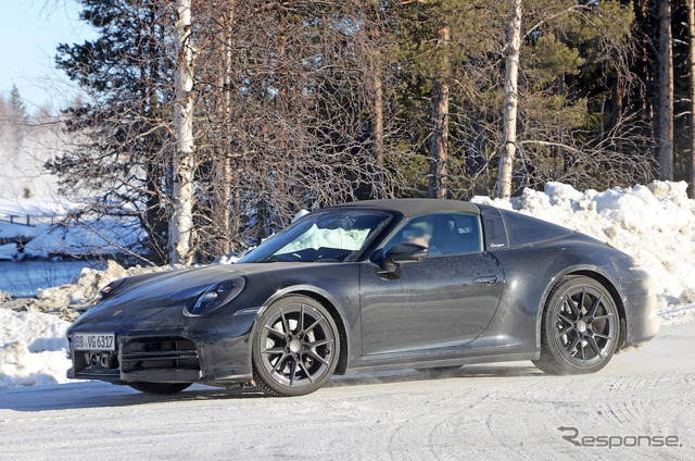 ポルシェ 911タルガ 改良新型プロトタイプ(スクープ写真)