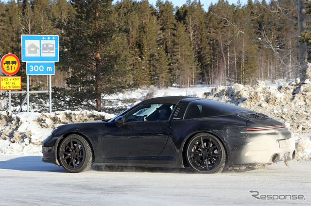 ポルシェ 911タルガ 改良新型プロトタイプ(スクープ写真)