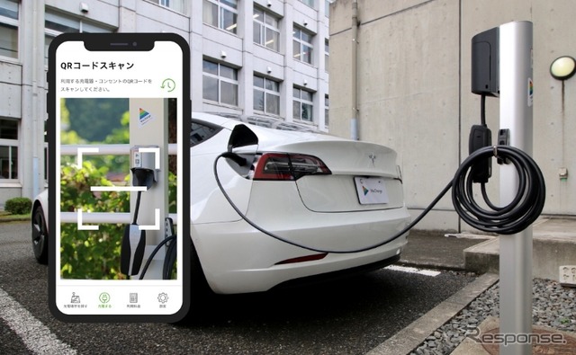 ユビ電が手がけるスマホで管理するEV充電器「WeCharge」のイメージ