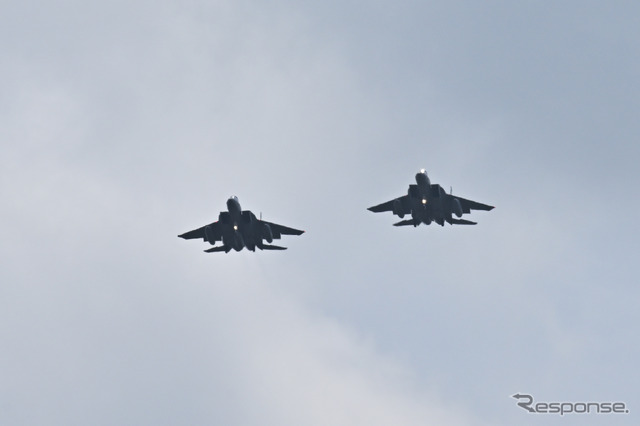 航空自衛隊新田原基地のF-15によるウエルカムフライト