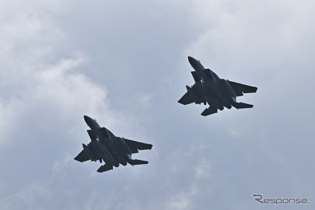 航空自衛隊新田原基地のF-15によるウエルカムフライト