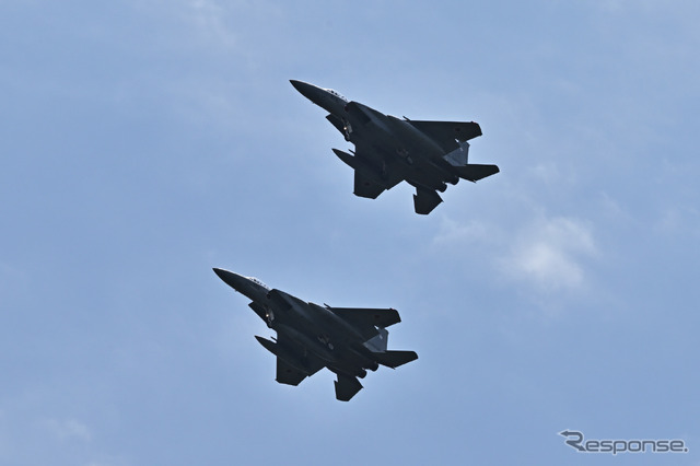 航空自衛隊新田原基地のF-15によるウエルカムフライト