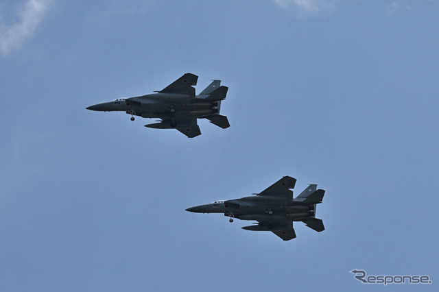 航空自衛隊新田原基地のF-15によるウエルカムフライト