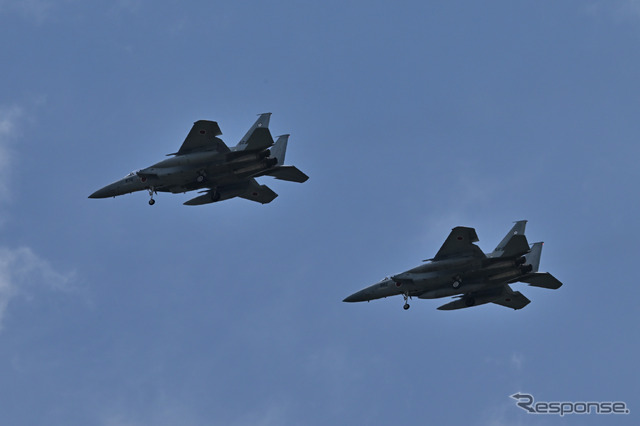 航空自衛隊新田原基地のF-15によるウエルカムフライト