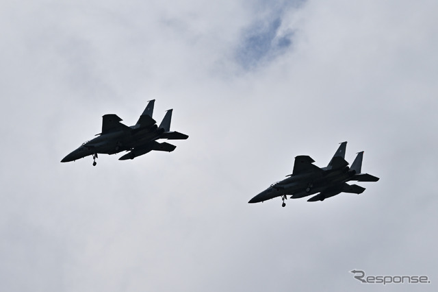 航空自衛隊新田原基地のF-15によるウエルカムフライト