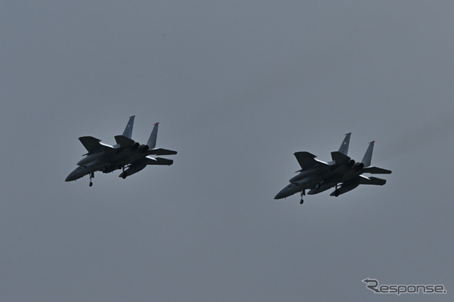 航空自衛隊新田原基地のF-15によるウエルカムフライト