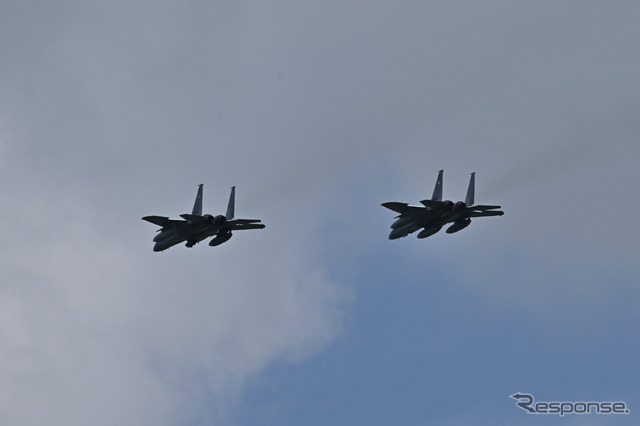 航空自衛隊新田原基地のF-15によるウエルカムフライト